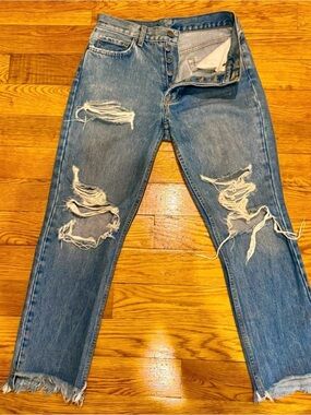 Carmar Women's Distressed Ankle Fray Jeans